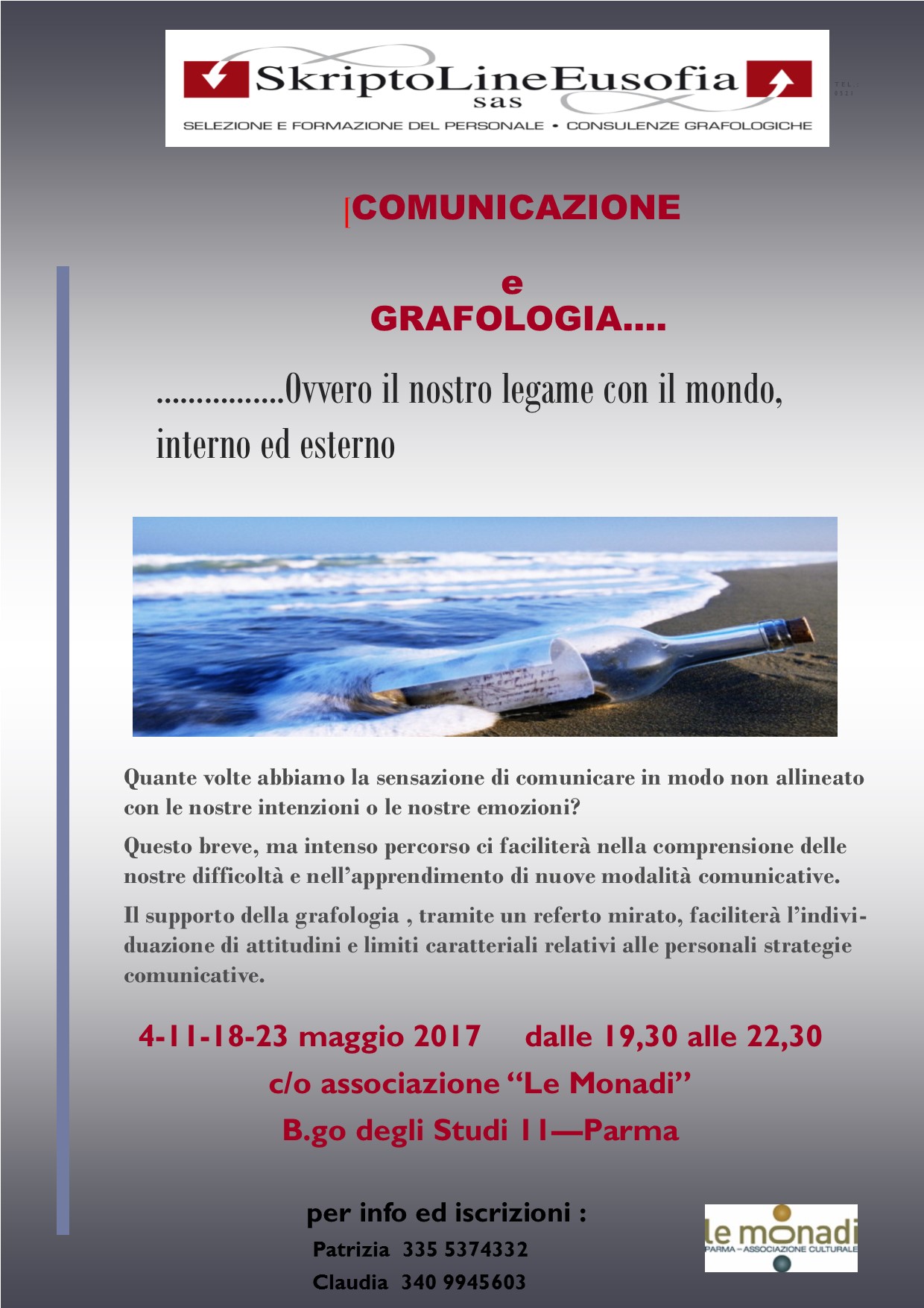 le monadi volantino evento corso comunicazione maggio 17